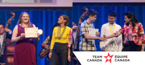 Blog post header image showing Annabelle Rayson, Hanze Wu and Koral Kulacoglu receiving their awards on stage at the European Union Contest for Young Scientists (EUCYS) awards ceremony.