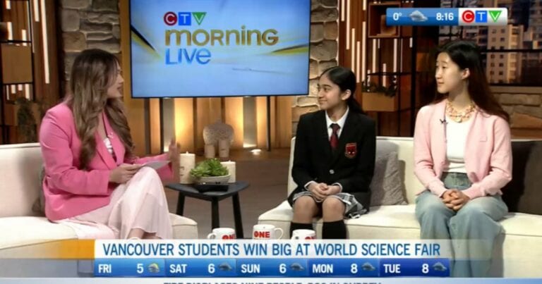 Vancouver students discuss their achievements at the World Science Fair on CTV Morning Live, promoting youth engagement in science and innovation.