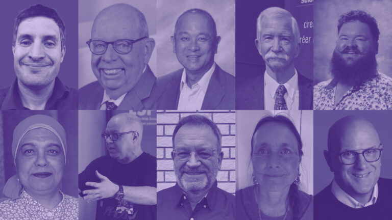 Portraits of the 2025 Youth Science Canada Distinguished Service Award recipients, showcasing diverse individuals recognized for their contributions to youth science and STEM education.